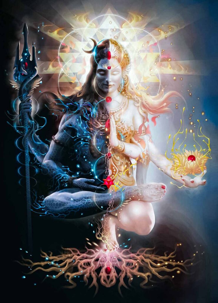 अर्धनारीश्वर रूप में भगवान शिव
